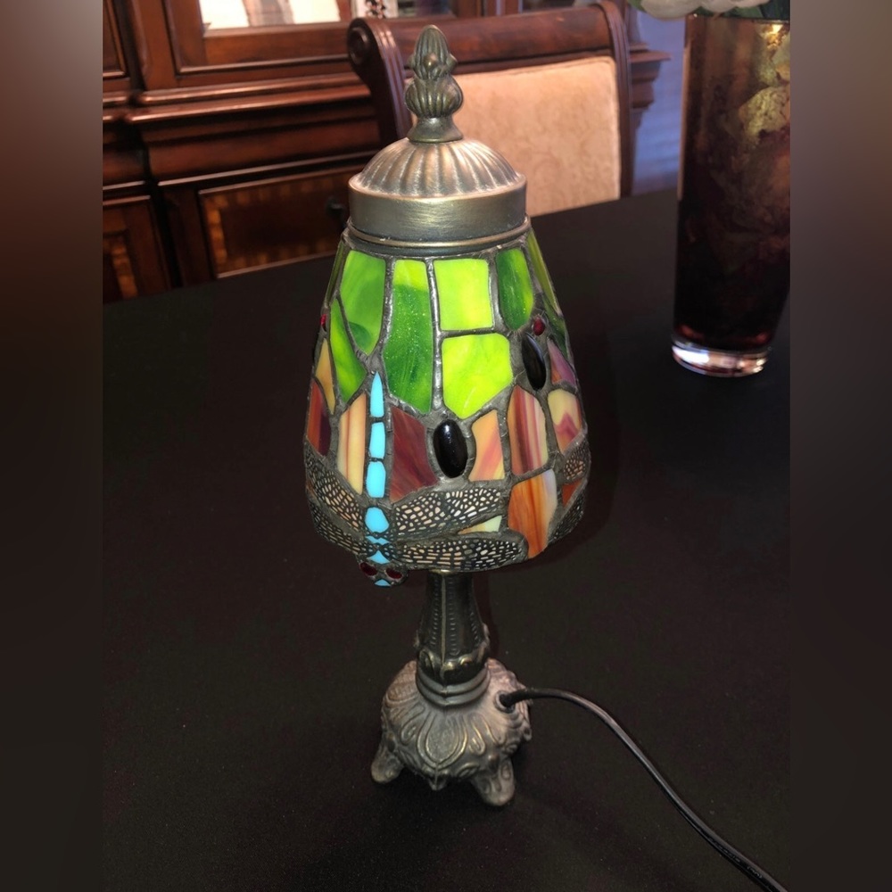 Vintage Colorful Spectrum Tiffany Style Dragonfly Stained Glass Lamp Shade 1pc
